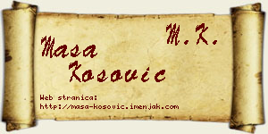 Maša Kosović vizit kartica